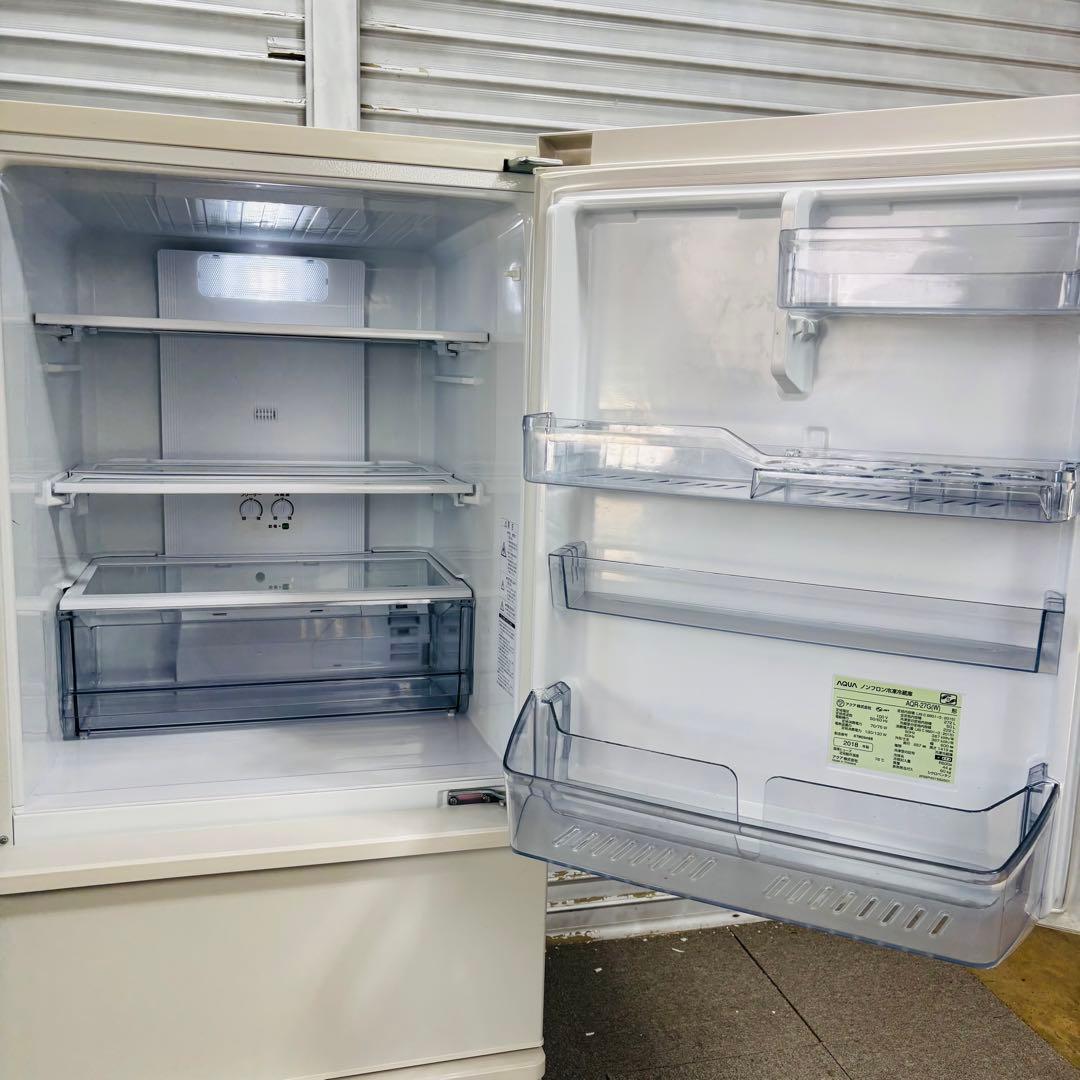 AQUA 272L 冷蔵庫 ロータイプ 2018年製【地域限定配送無料】