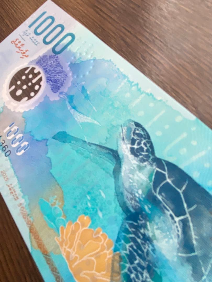 モルディブ紙幣1000ルフィヤ