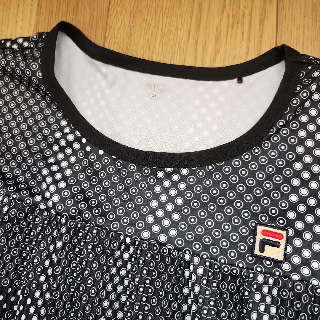 美品です!　FILA メッシュドレス 黒・白とバイザーセット