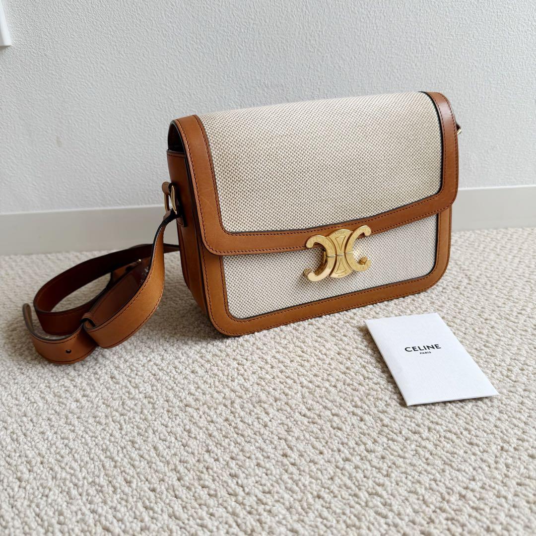 CELINE セリーヌ　ティーントリオンフ　ナチュラルタン　ショルダーバッグ
