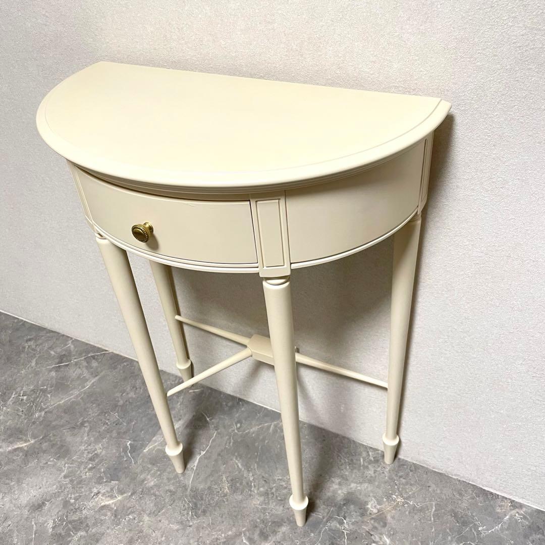 東海家具　Fleur コンソールテーブル 半円形 エレガント猫脚　アンティーク
