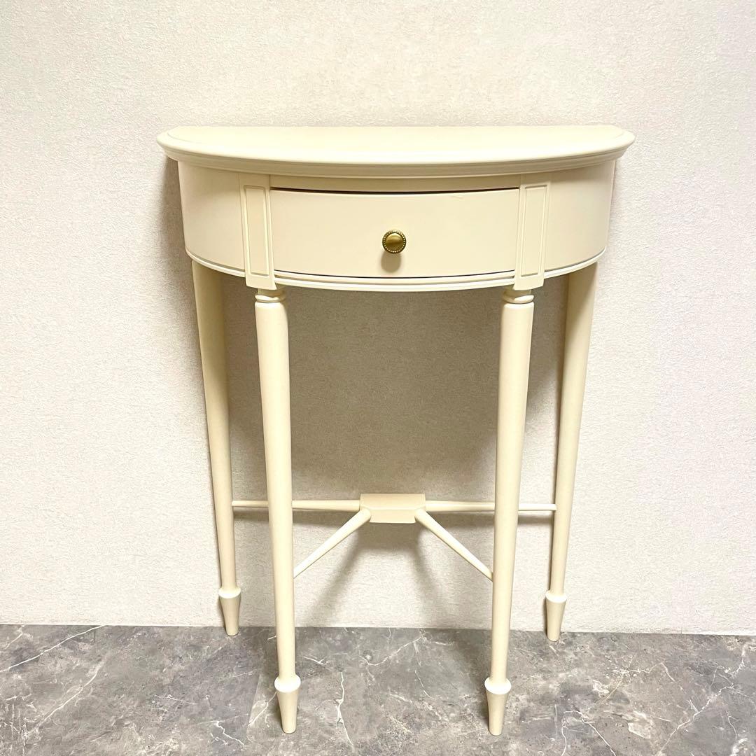 東海家具　Fleur コンソールテーブル 半円形 エレガント猫脚　アンティーク