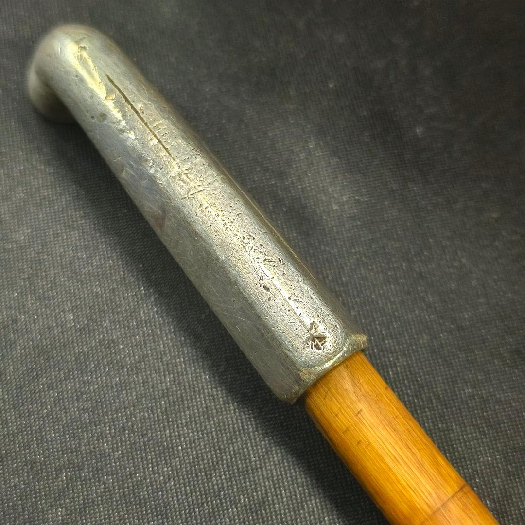 銀製煙管 網代筒 本革タバコ入れ 古銅細工金具 明治ガラス緒締玉 コレクター放出