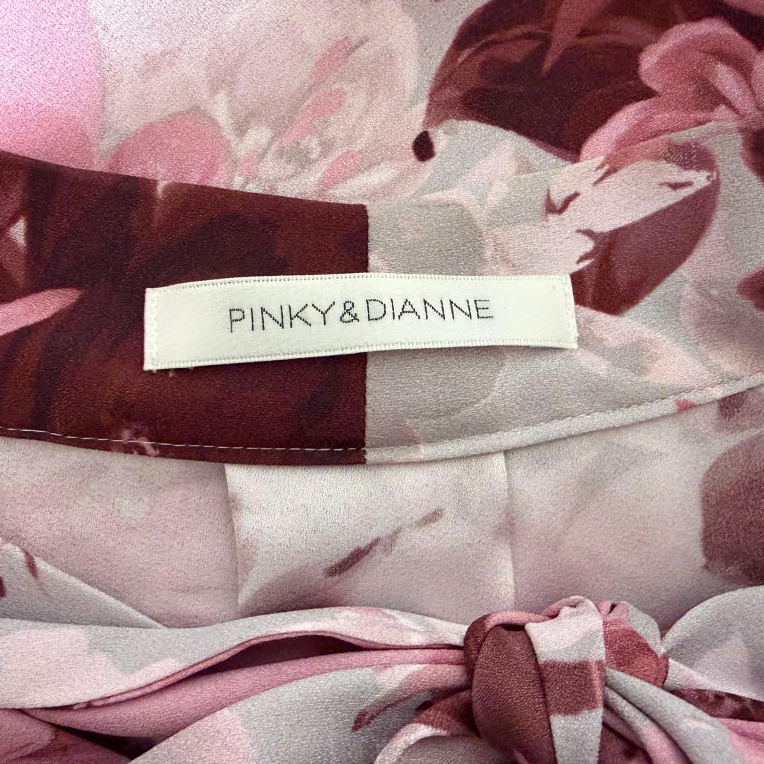 PINKY&DIANNE ピオニープリントボウタイリボンブラウス