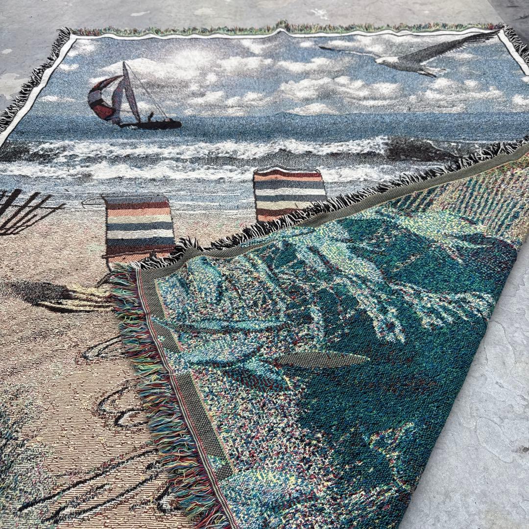 ビーチ　マルチカバー　ソファーカバー　ヴィンテージラグ　160x130