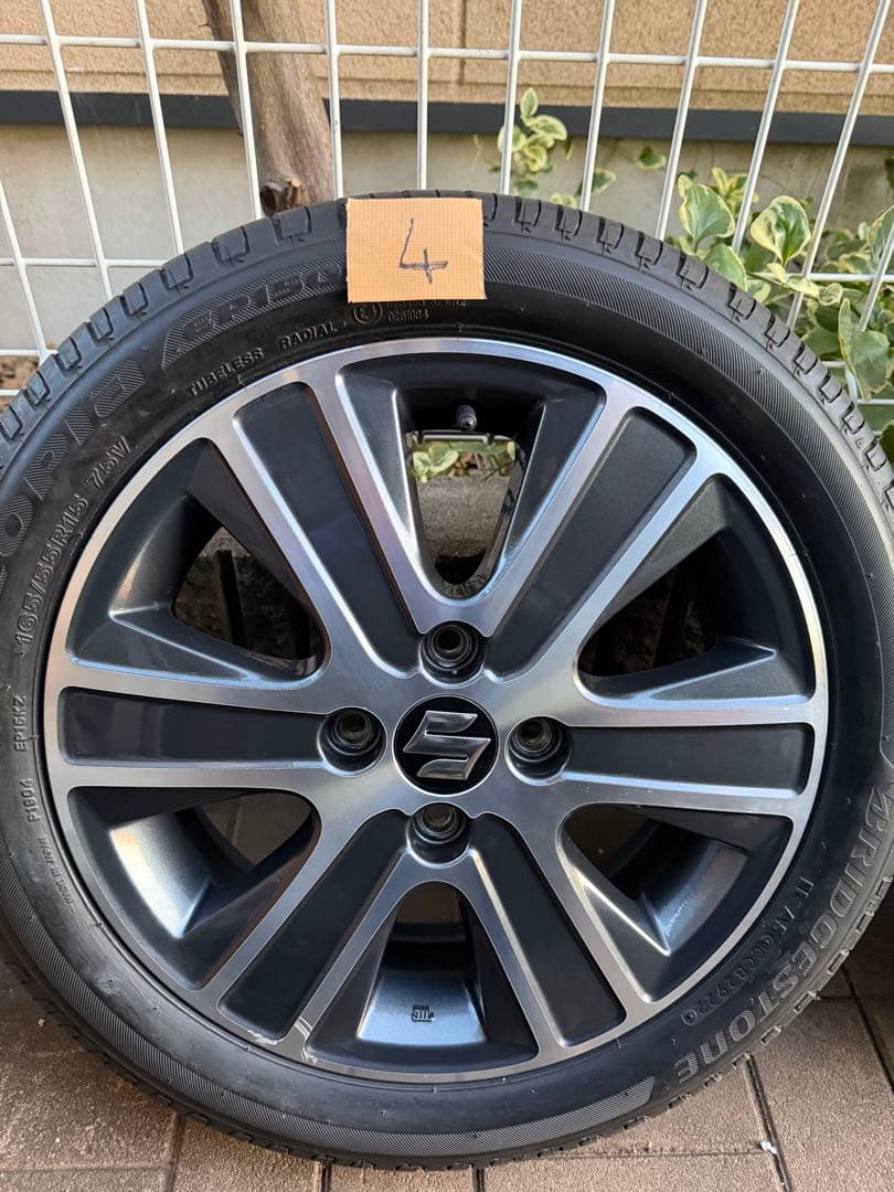 みつひろワゴンRスティングレー純正15インチ夏タイヤホイールセット