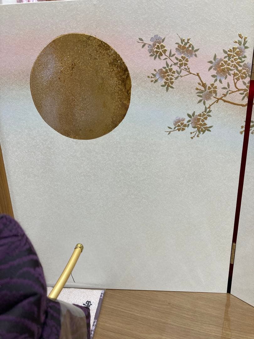 久月作 立雛人形 紫・赤