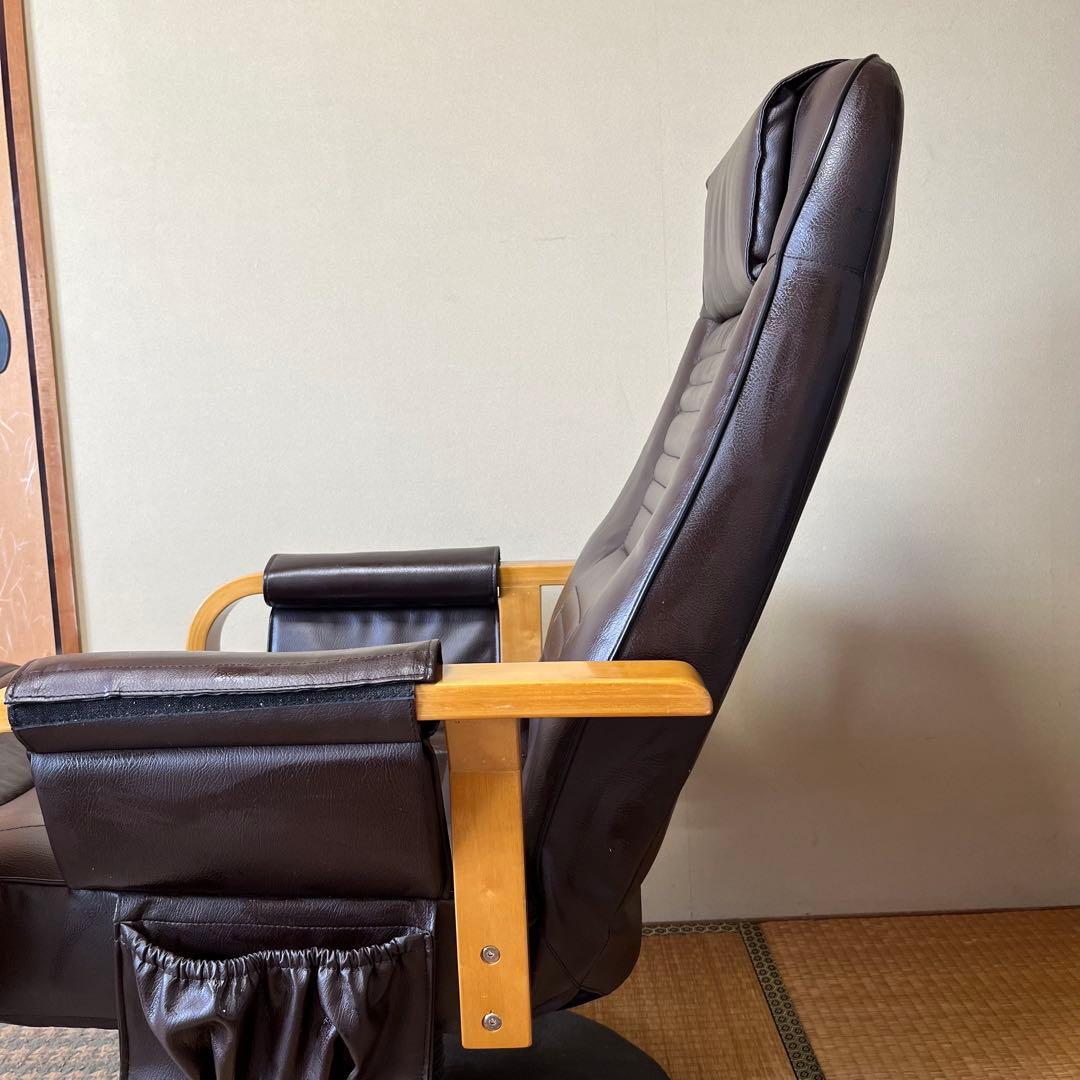 回転式リクライニングチェア　ブラウン