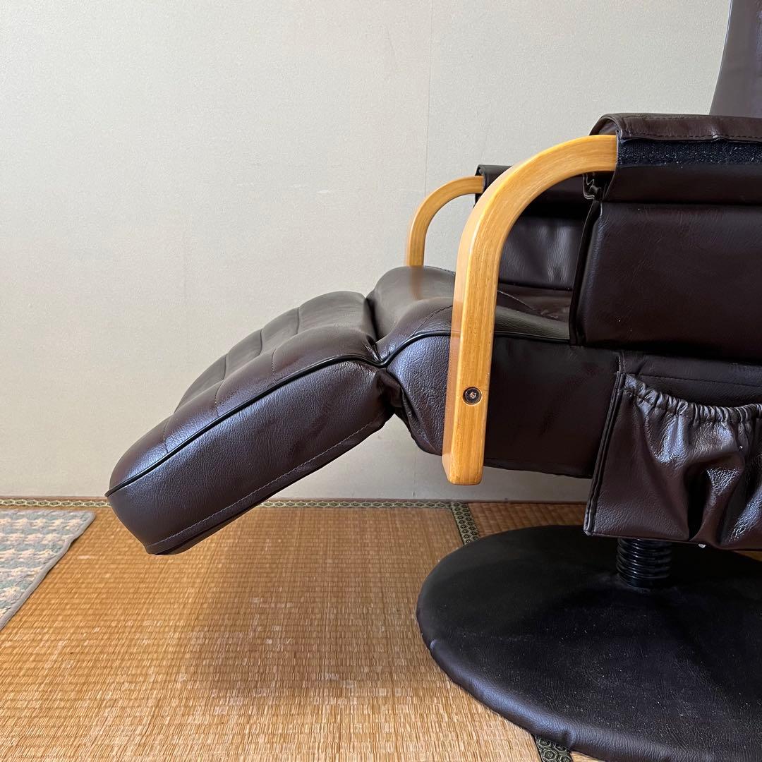 回転式リクライニングチェア　ブラウン