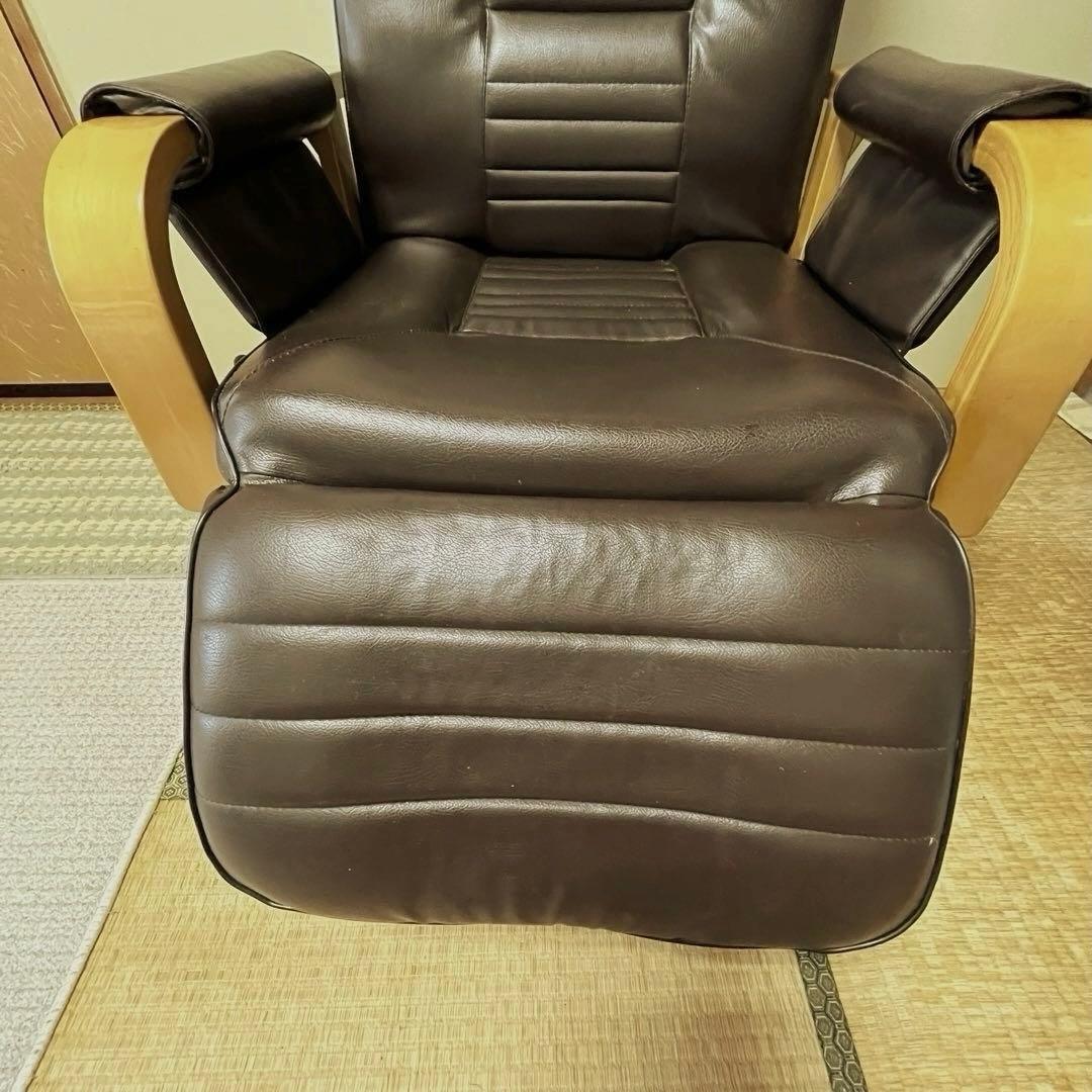 回転式リクライニングチェア　ブラウン