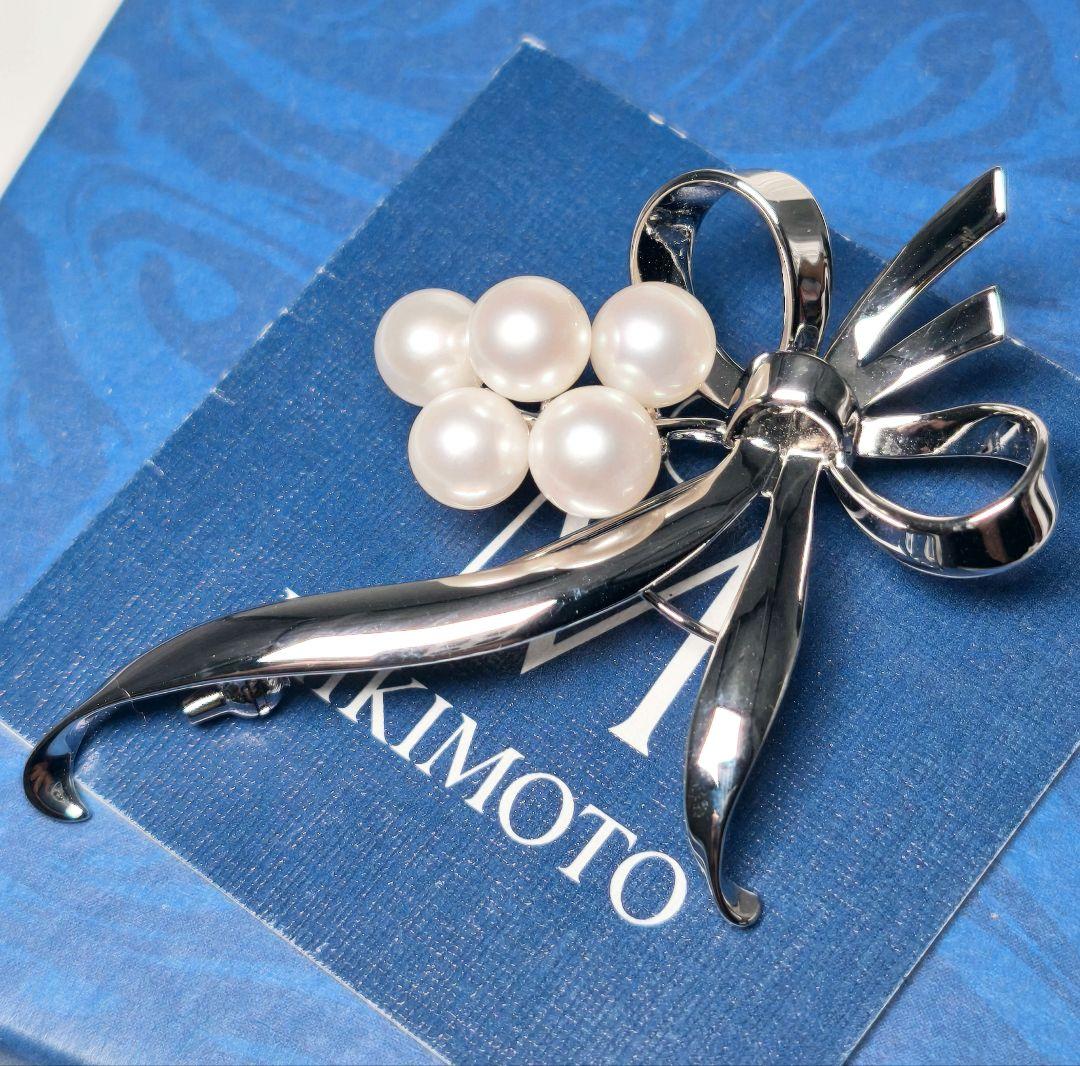 【極美品 最高級】ミキモト ブローチ パール 愛子様 ご着用 5珠 ロングセラー