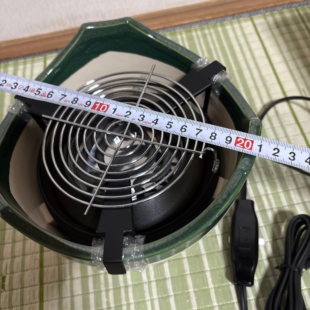 野々田 丸型 織部 H605 シーズヒーター 茶道具　茶道　電熱器 卓上火鉢