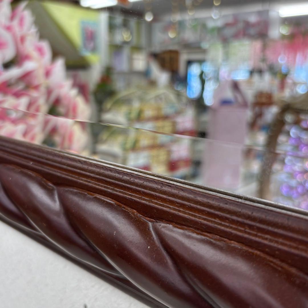 イタリア製 木製ミラー ダークブラウン