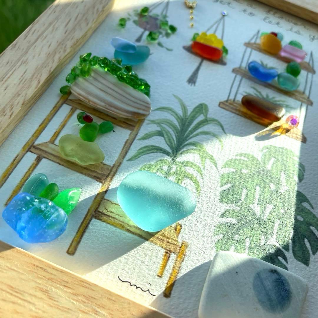 3点モリゾウ様♡ シーグラスアート