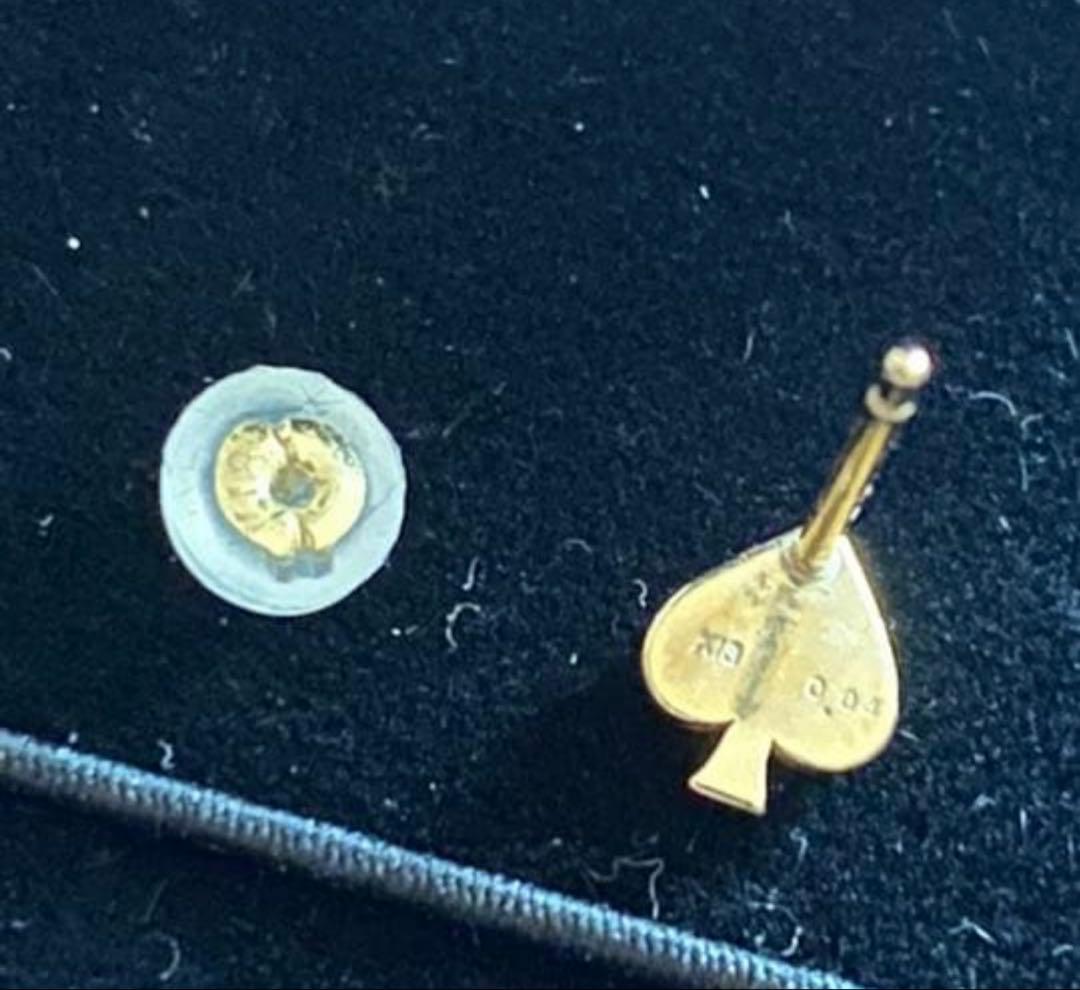 クアラントット quarant‘otto スペード ピアス　k18 ダイヤモンド