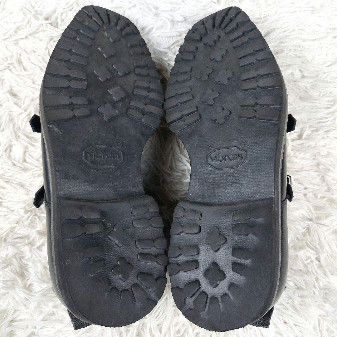 WH ダブルエイチ ダブルモンクストラップ ベルト オールレザー 革靴 ブラック