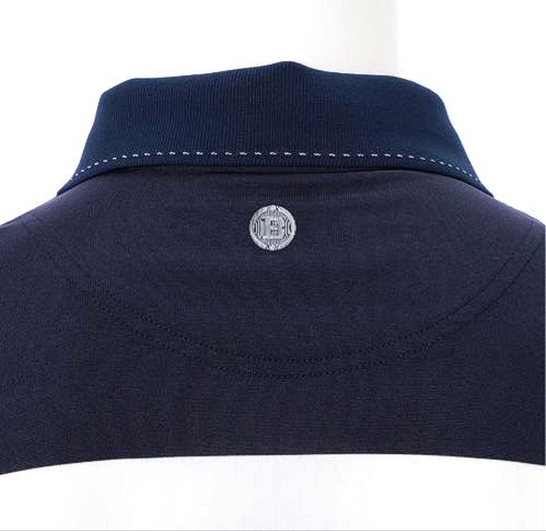 BRIEFING GOLF PANEL STRIPE POLO（NAVY／ M）