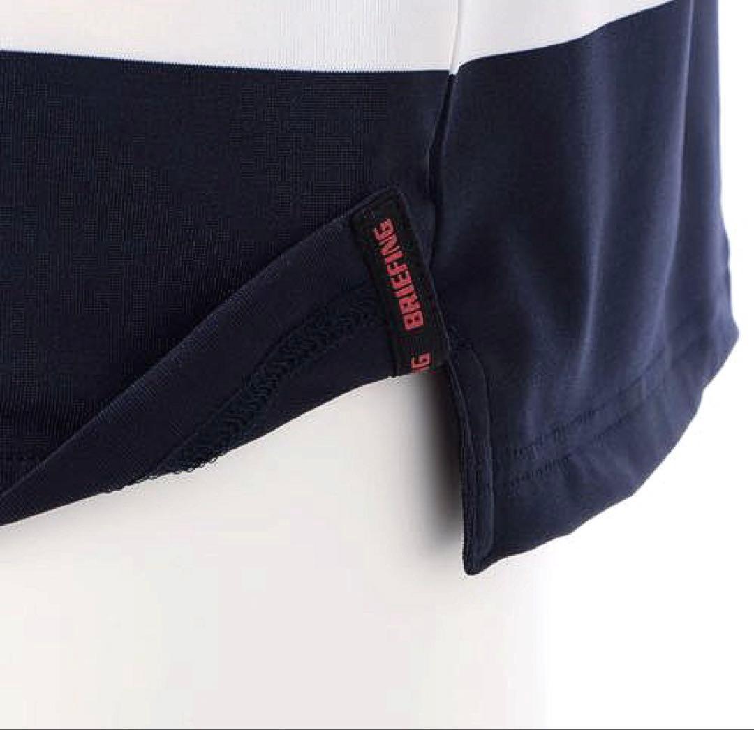 BRIEFING GOLF PANEL STRIPE POLO（NAVY／ M）