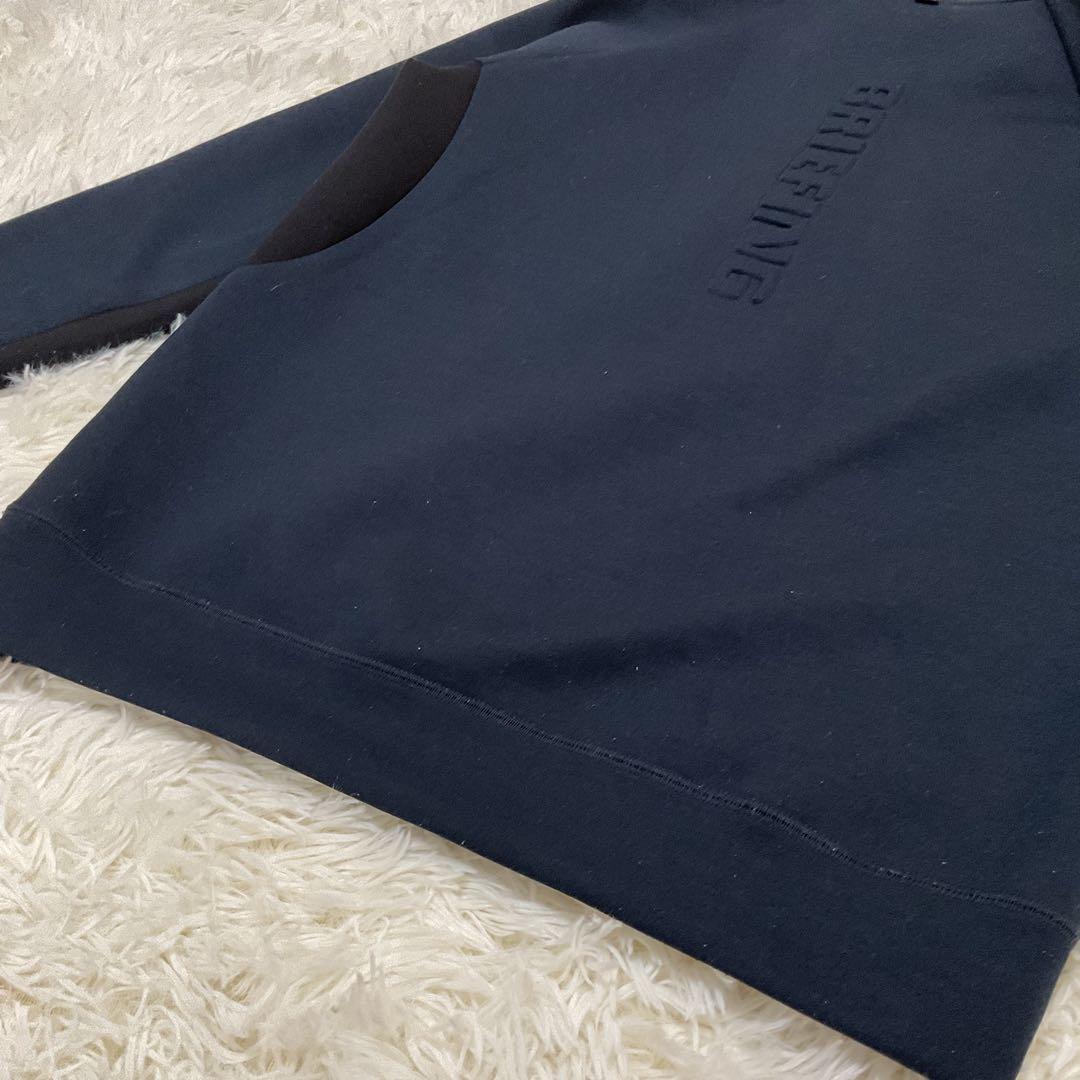 BRIEFING ハーフジップ スウェット 3Dロゴ ネイビー Mサイズ