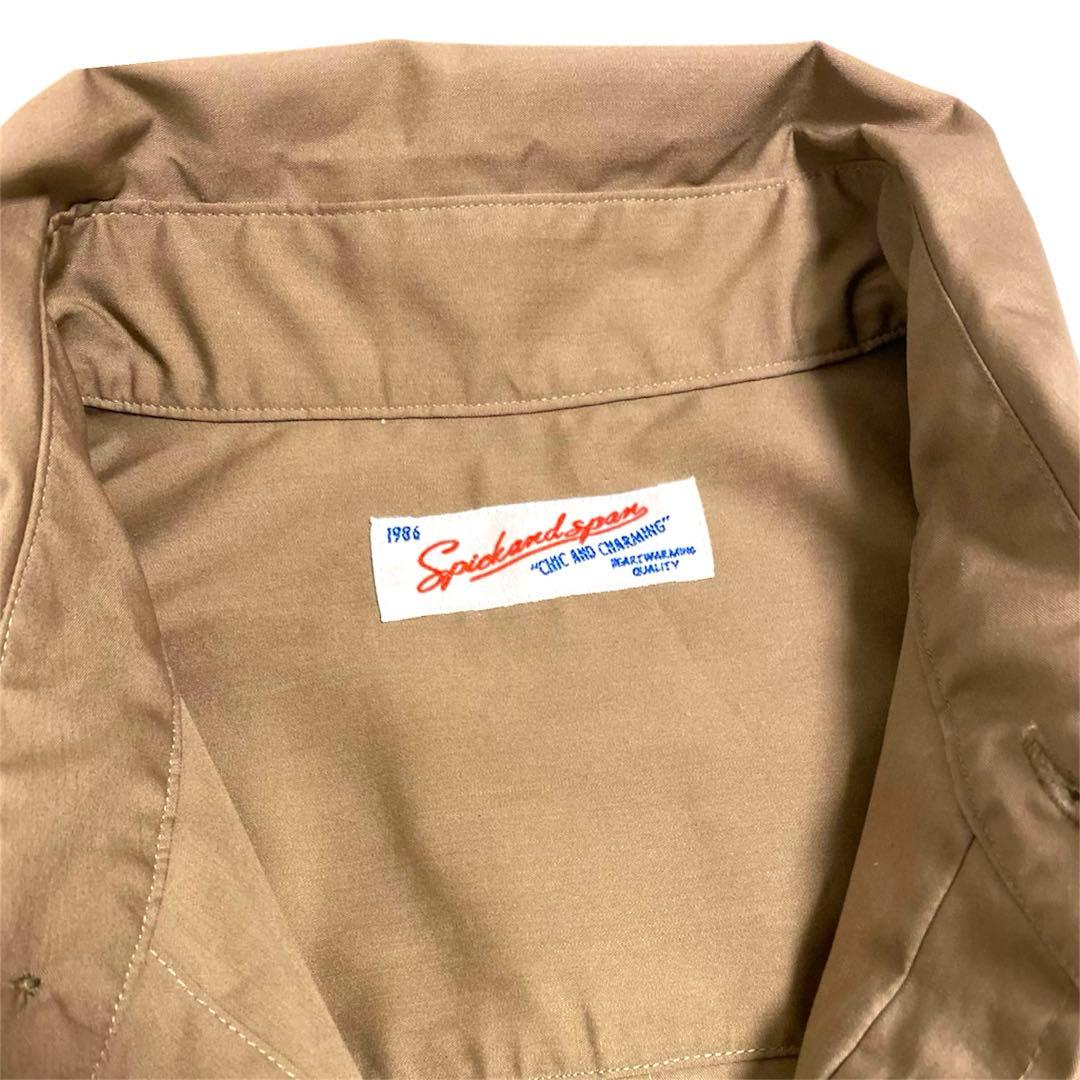 美品 スピックアンドスパンCO/PEヘムギャザーシャツ ゆったり ベージュ