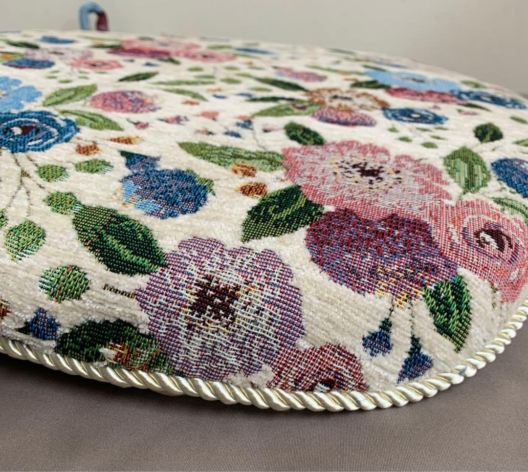 わさま　シェニール　ダイニングシートクッション　４枚セット