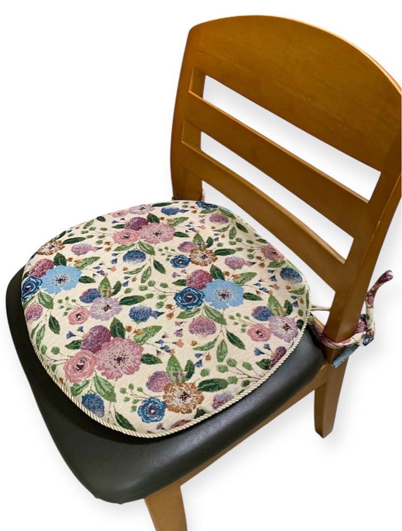 わさま　シェニール　ダイニングシートクッション　４枚セット