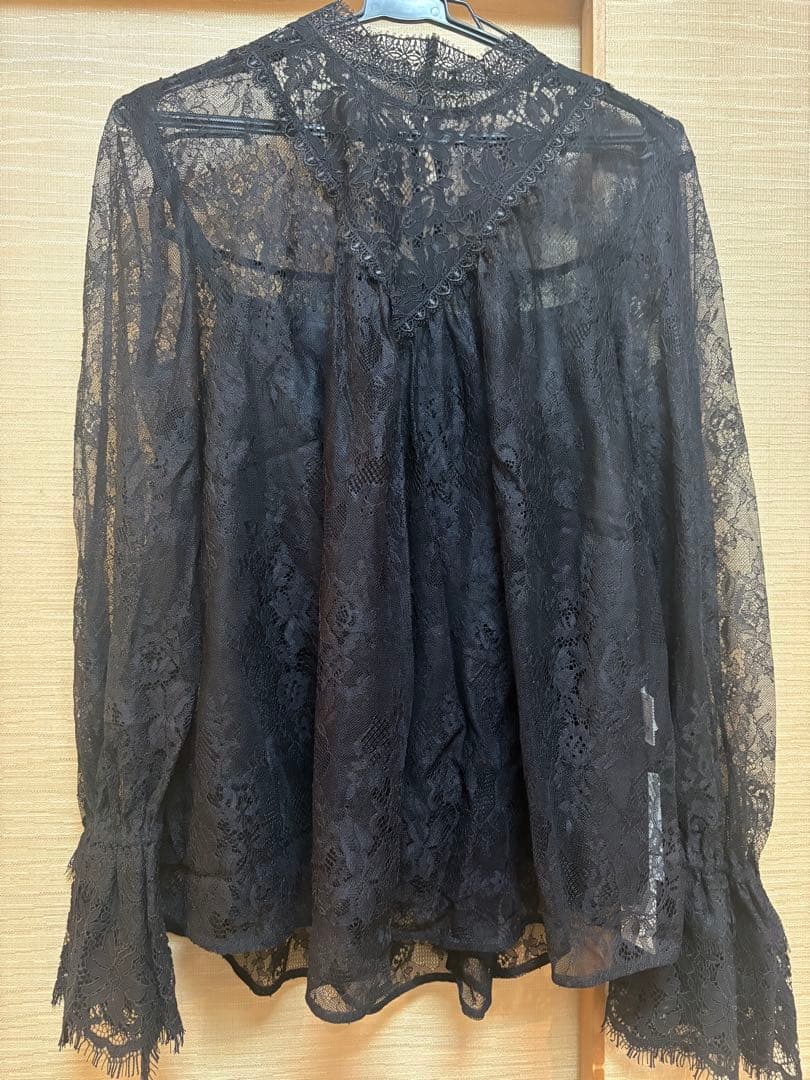 新品未使用　アルアバイル　レースBOHOブラウス　ブラック　ルルウィルビー