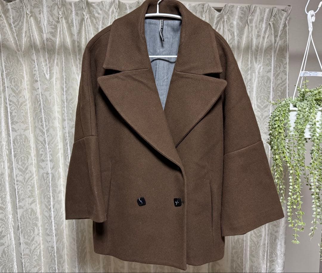 ウール コート　イタリア製　チョコレートブラウン　チェスター