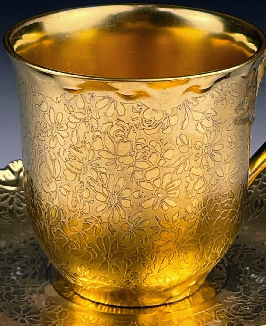 【希少】フッチェンロイター 24K 金彩 カップ＆ソーサー ハンドエングレーブド