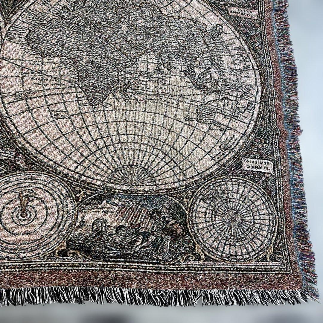 地球　世界地図　マルチカバー　ソファカバー　ヴィンテージラグ　130x178