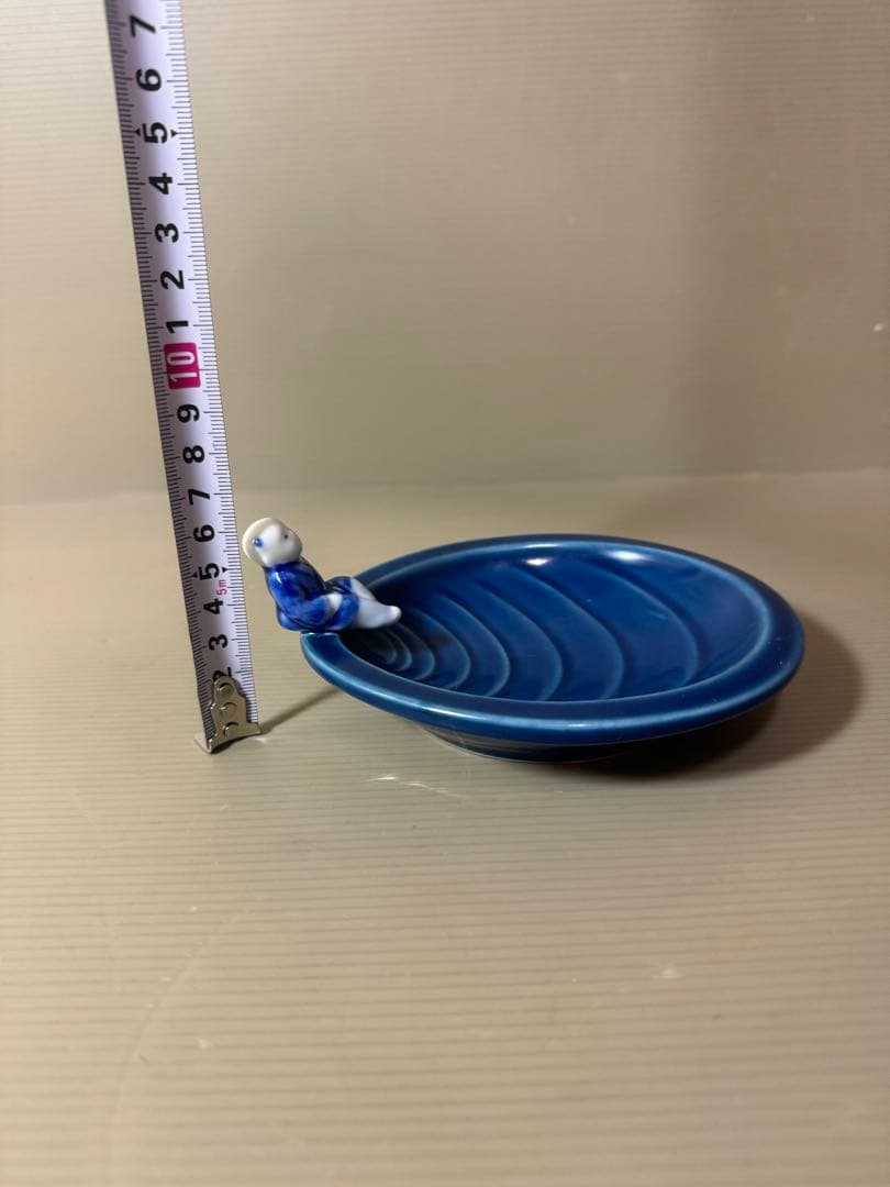 2810 有田焼　其泉　ルリ釉彩一閑人　おたま立