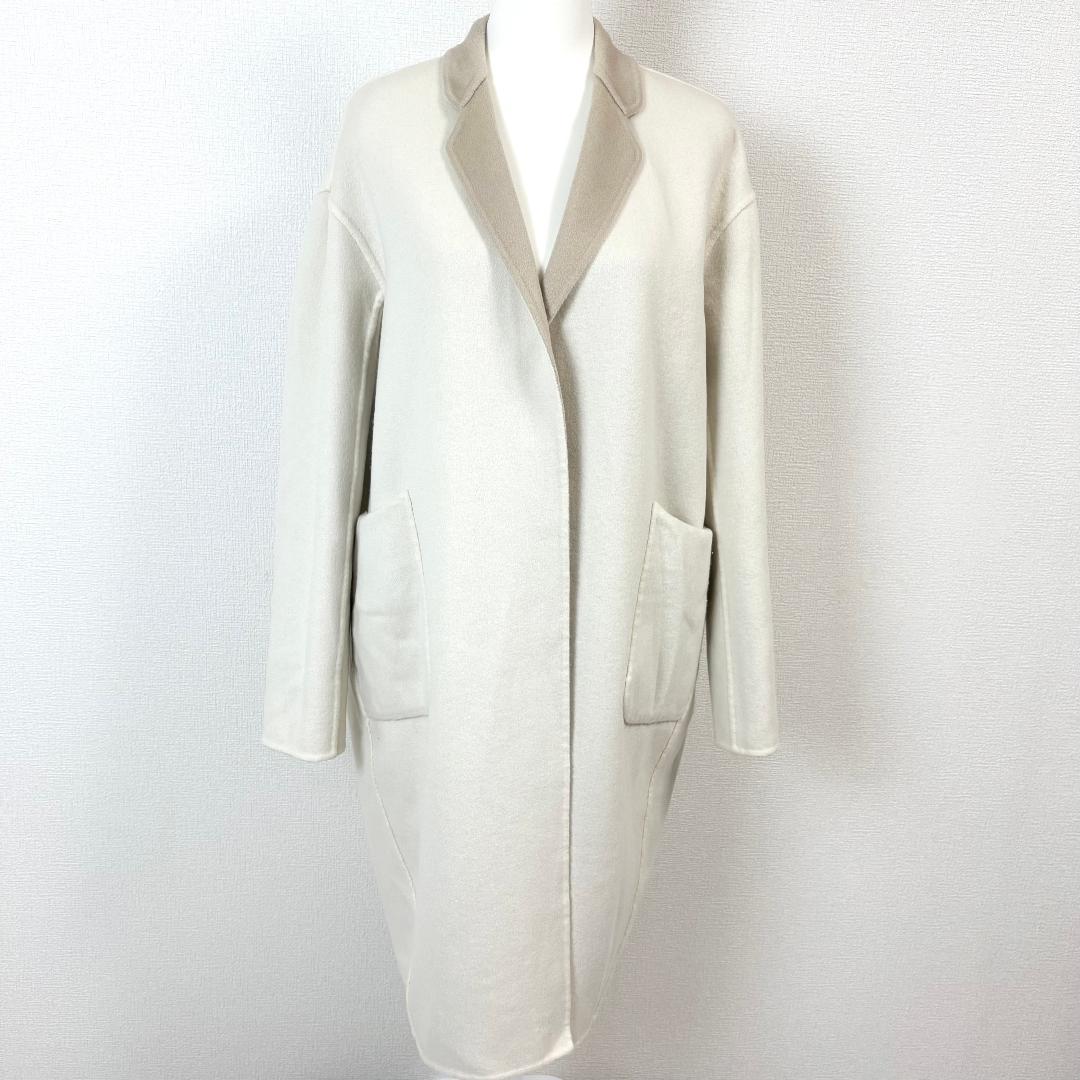 DAISY LIN FOXEY カシミヤコート リバーシブル F ベージュ×白