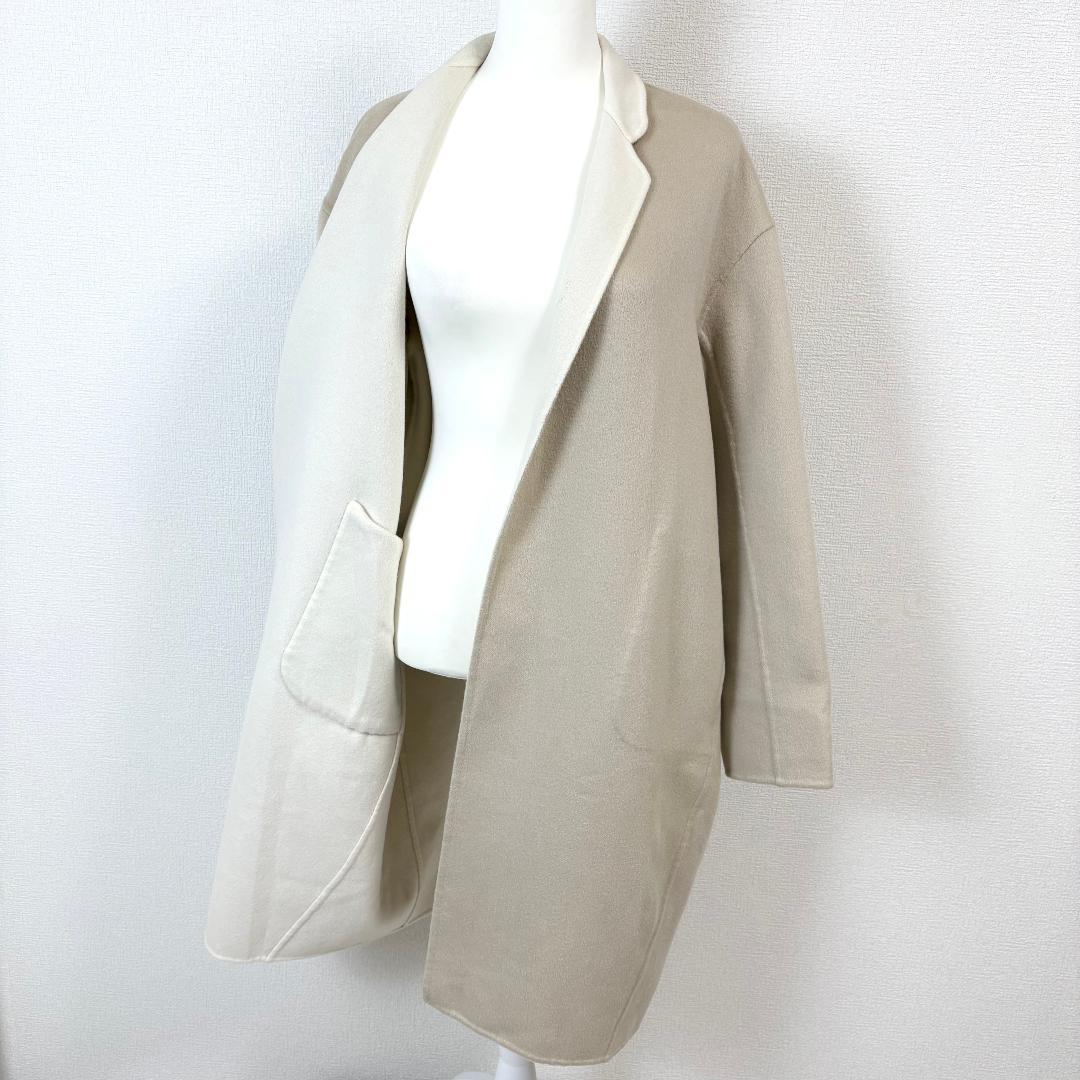 DAISY LIN FOXEY カシミヤコート リバーシブル F ベージュ×白