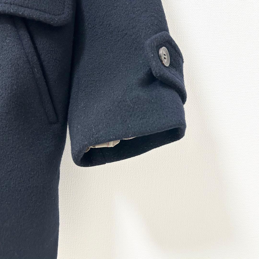 ebure スーパー100sビーバーメルトンPコート　ネイビー　36