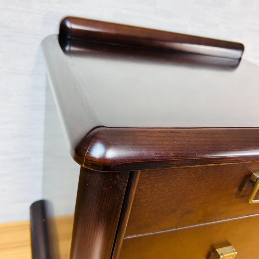 フランスベッド 天然木 ナイトテーブル サイドテーブル 2段チェスト 9800