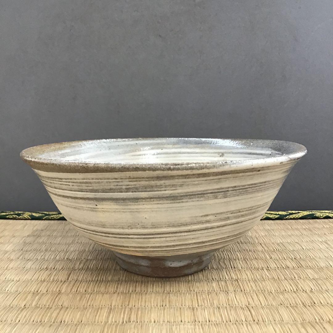 茶道具　茶碗　高麗焼茶碗　楽善斎　刷毛目茶碗　李方子　作　共箱　S217CW