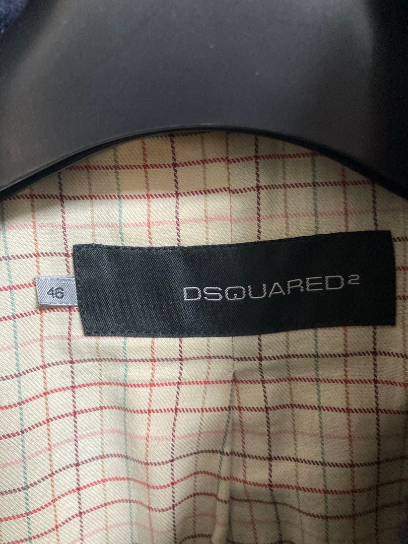 DSQUARED2 ネイビー ダブルブレスト ピーコート 46