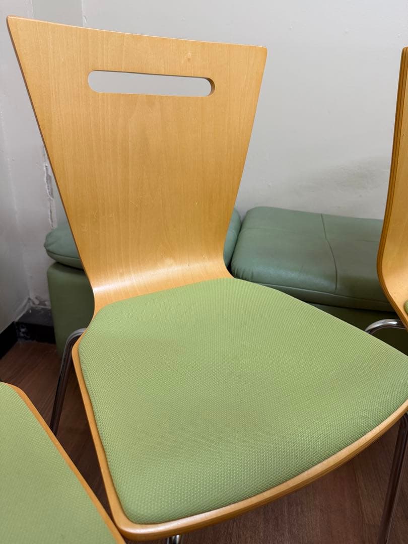 ダイニングチェア 5脚セット ナチュラル・グリーン