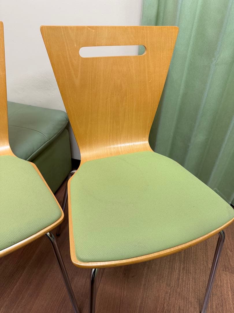 ダイニングチェア 5脚セット ナチュラル・グリーン