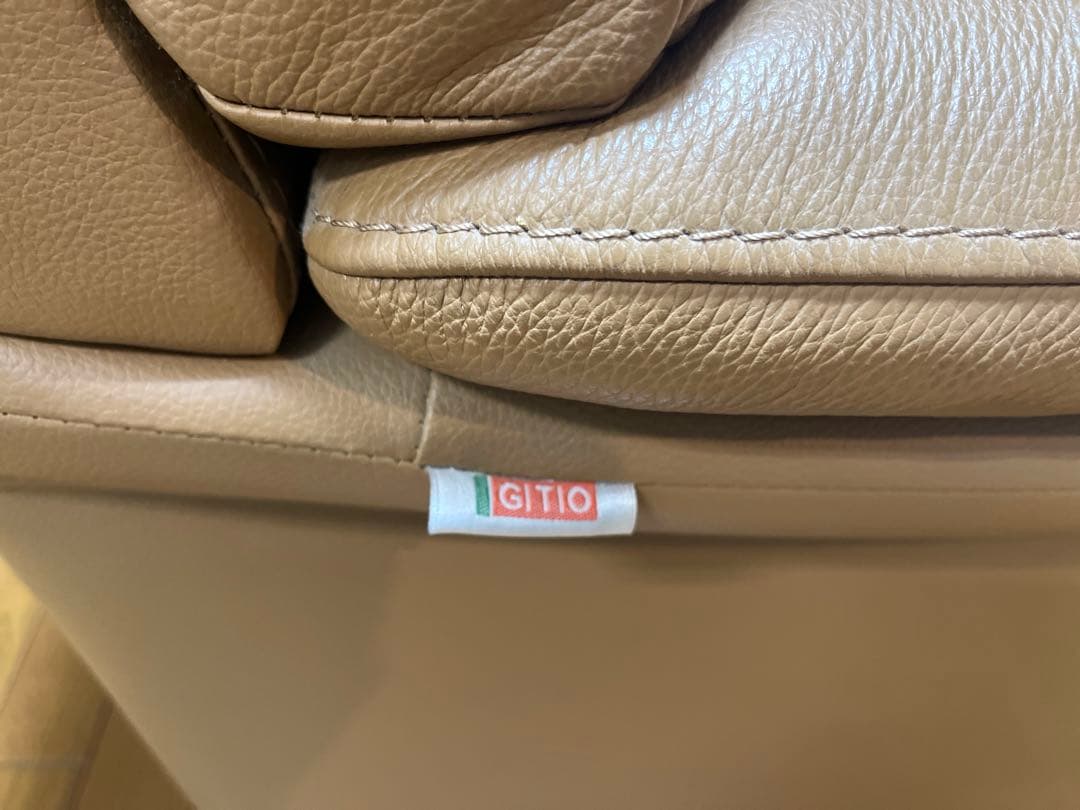 【GITIO】本革 大型ソファ たのメル便発送 約193×88×80cm