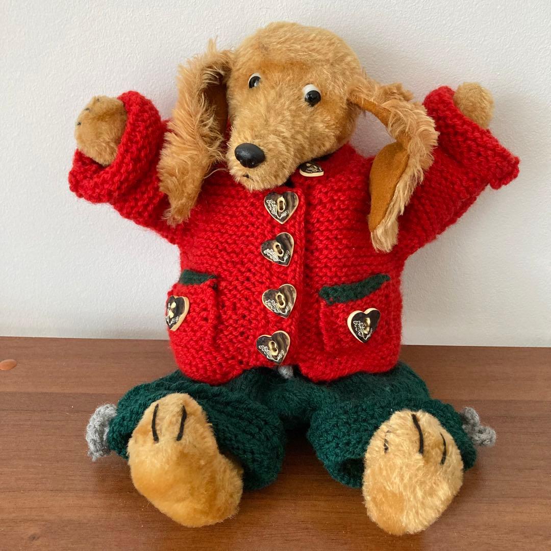 ダックスフント　犬　ぬいぐるみ　ダックス　南ドイツ　シュコー　ヴィンテージ