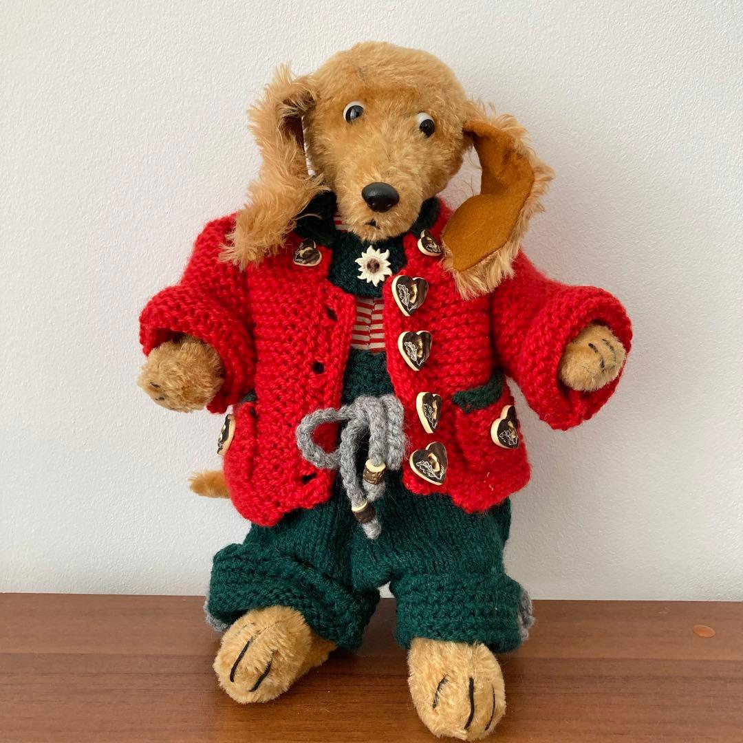 ダックスフント　犬　ぬいぐるみ　ダックス　南ドイツ　シュコー　ヴィンテージ