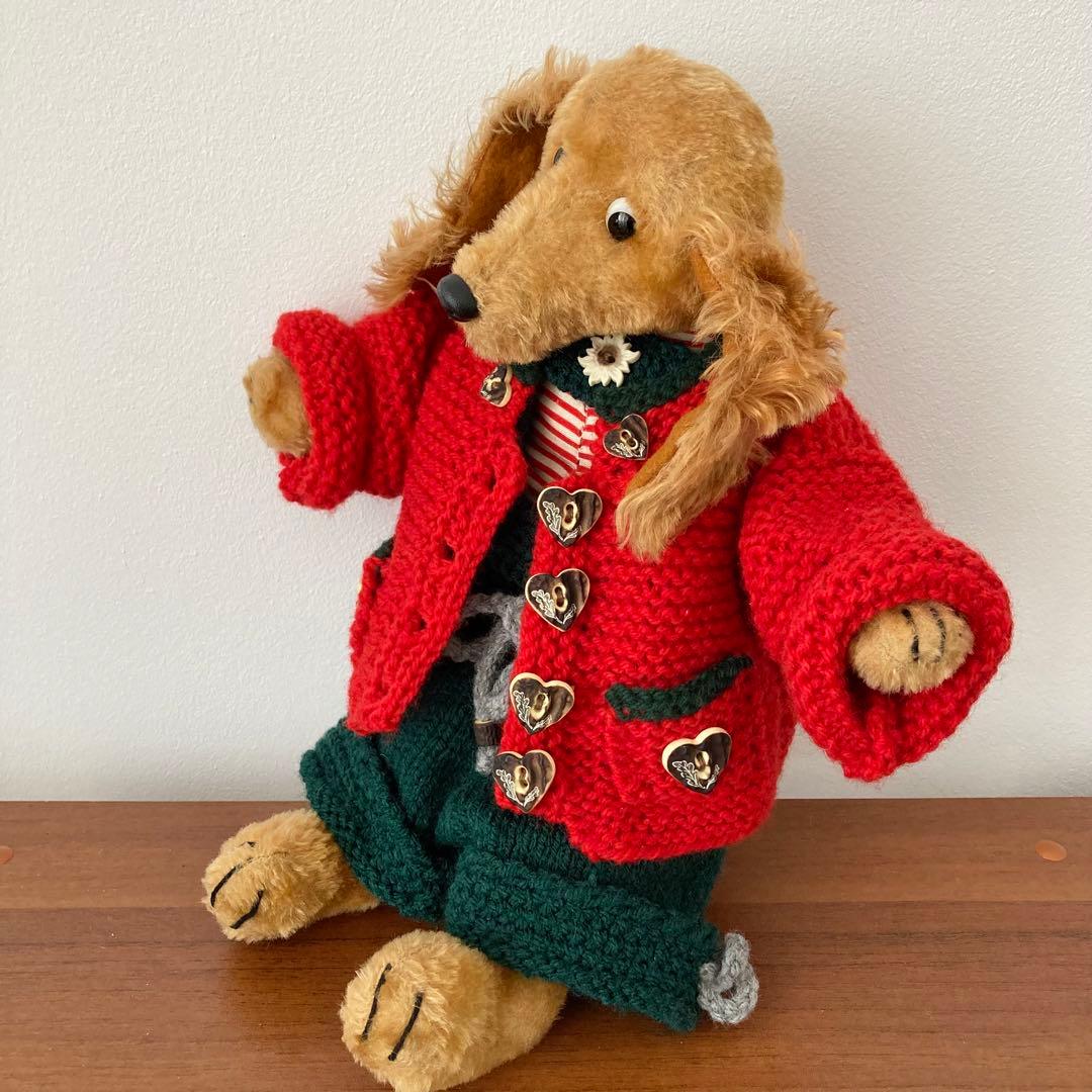 ダックスフント　犬　ぬいぐるみ　ダックス　南ドイツ　シュコー　ヴィンテージ