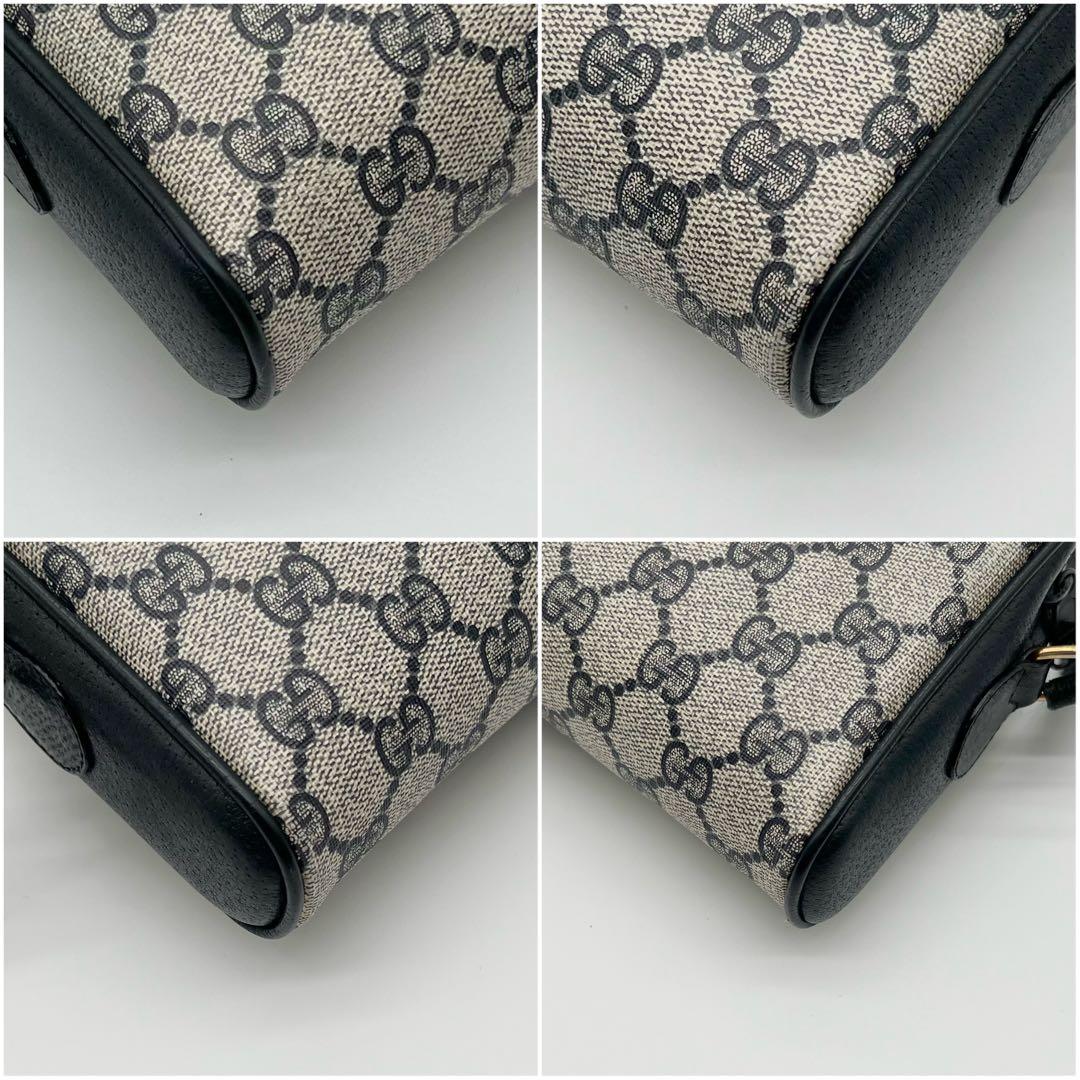 GUCCI シェリーライン GG ネイビー ショルダーバッグ レザー 箱付き