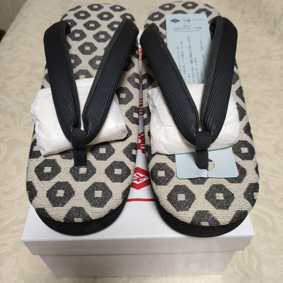 鼻緒黒 菱屋謹製　カレンブロッソ オクタゴン40 CAFE ZORI（Ｌサイズ）