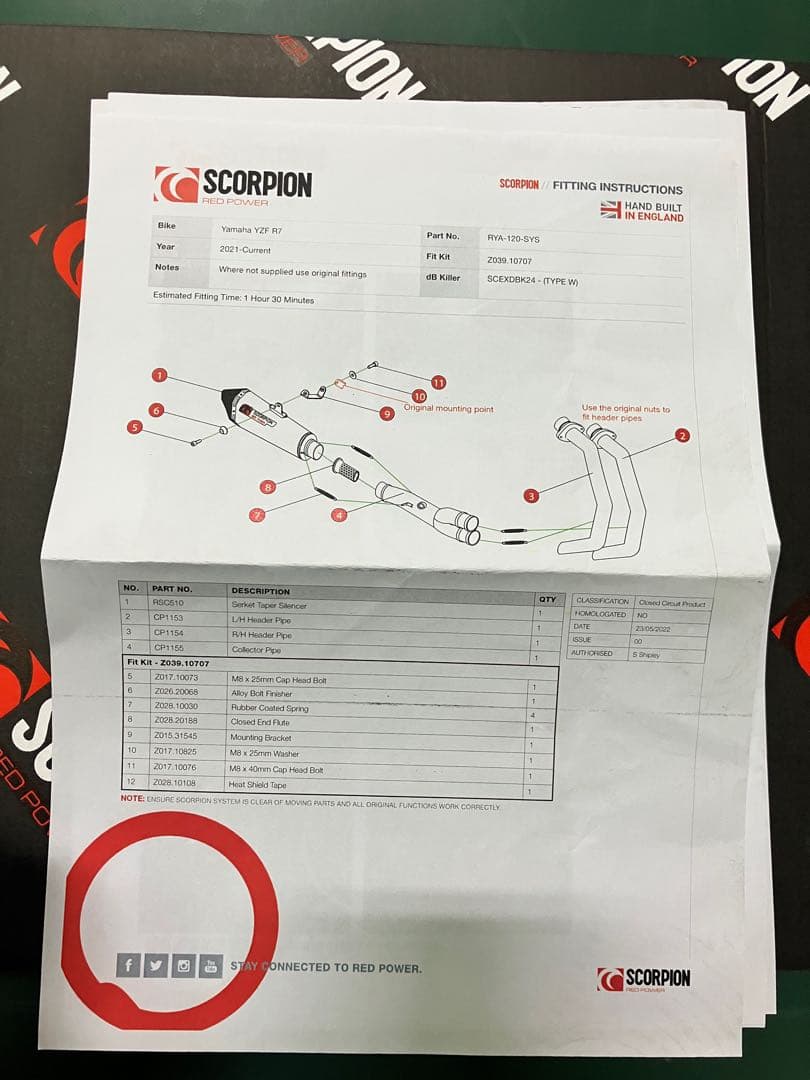 yzf-r7 フルエキ SCORPION セルケトテーパー