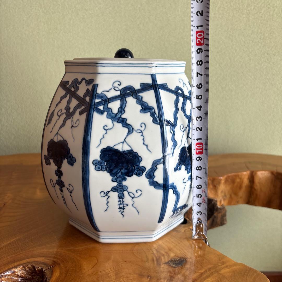 ぶどう棚 皆具 古染付型物 石崎英治作 寿ゞか焼 清宝窯 茶道具 共箱