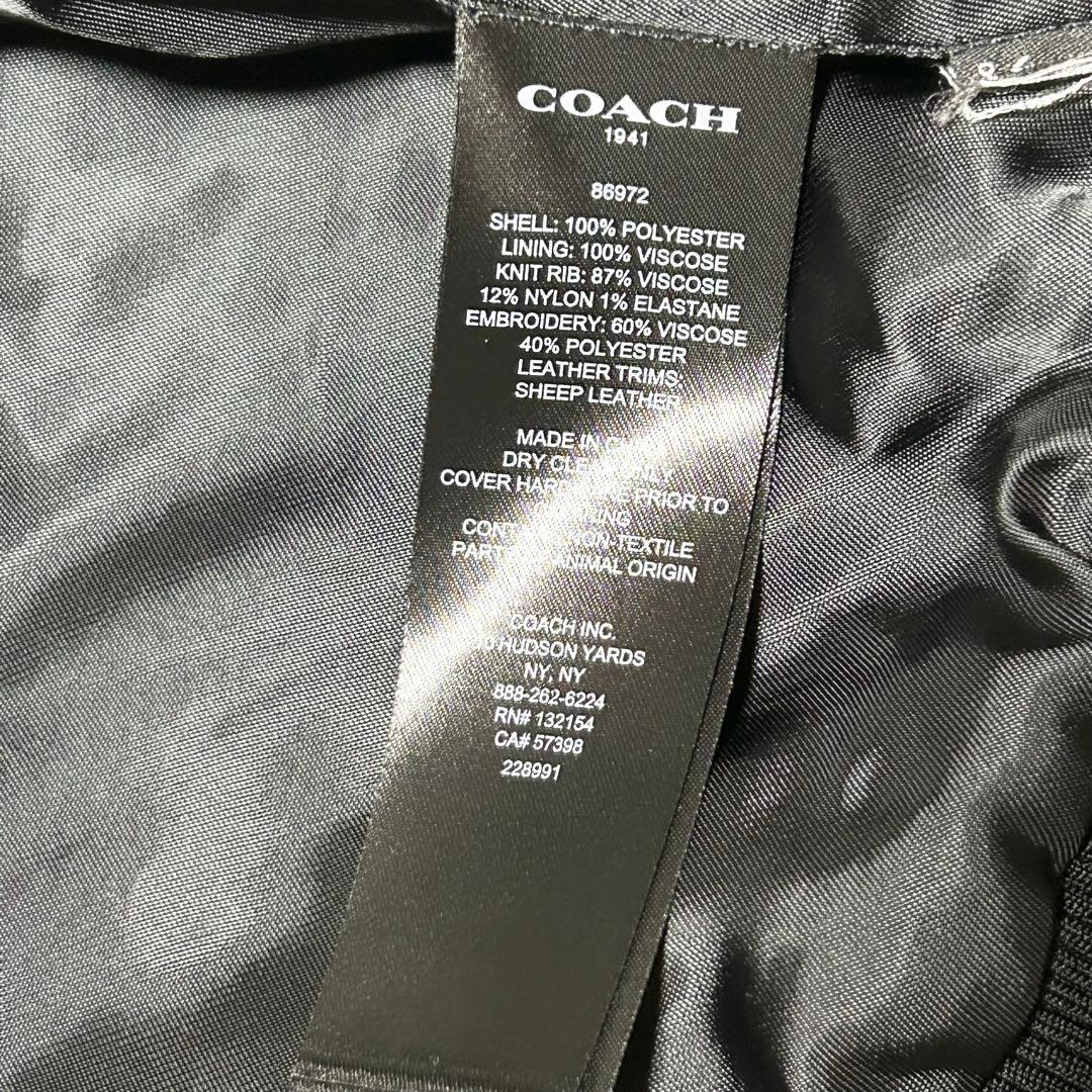 COACH コーチ スカジャン 刺繍 花 ボブキャット 2サイズ 赤