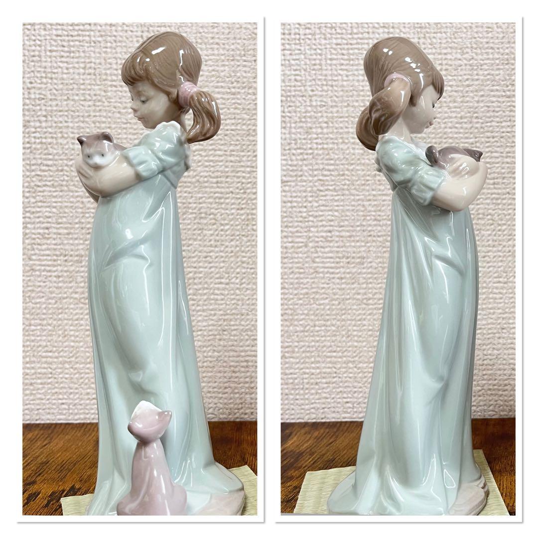 【美品】LLADRO リヤドロ 5743 私のことも忘れないで 女の子 猫