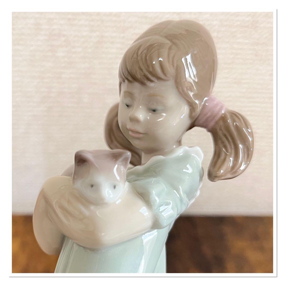 【美品】LLADRO リヤドロ 5743 私のことも忘れないで 女の子 猫